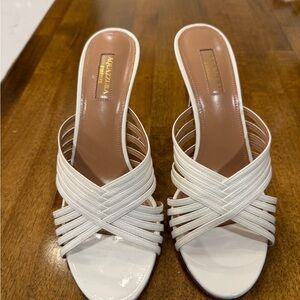Aquazurra White Strappy Heels
